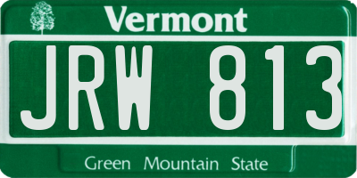 VT license plate JRW813