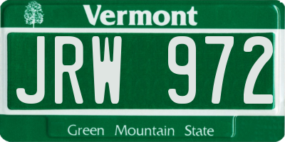 VT license plate JRW972