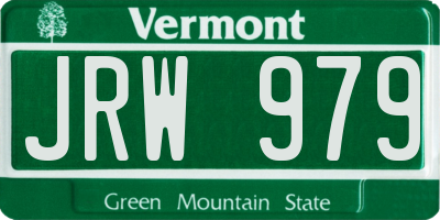 VT license plate JRW979
