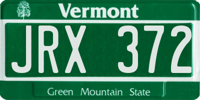 VT license plate JRX372