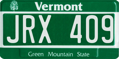 VT license plate JRX409