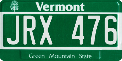 VT license plate JRX476
