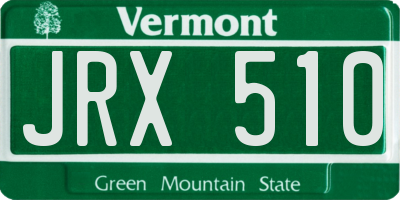 VT license plate JRX510
