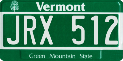 VT license plate JRX512