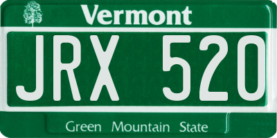 VT license plate JRX520