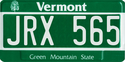 VT license plate JRX565