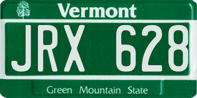 VT license plate JRX628