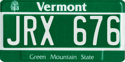 VT license plate JRX676