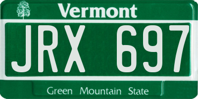 VT license plate JRX697