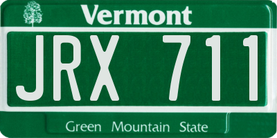 VT license plate JRX711