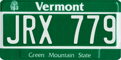 VT license plate JRX779