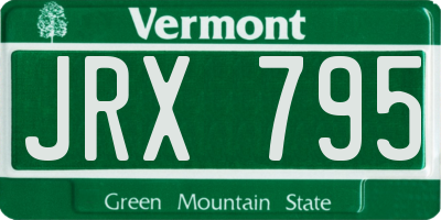VT license plate JRX795