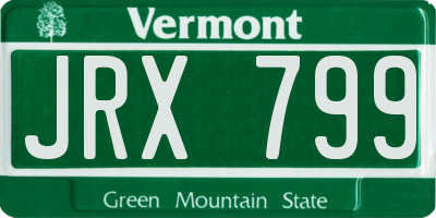 VT license plate JRX799