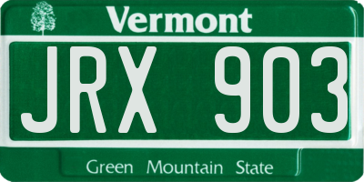 VT license plate JRX903