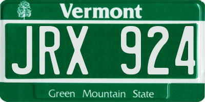VT license plate JRX924
