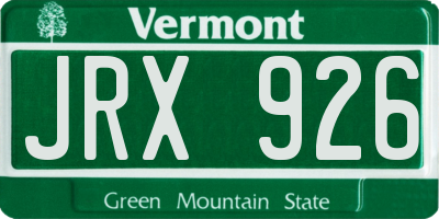 VT license plate JRX926