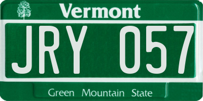 VT license plate JRY057