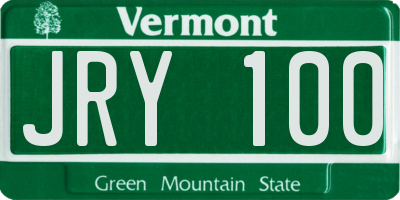VT license plate JRY100