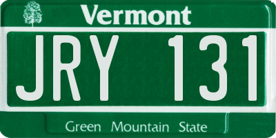VT license plate JRY131