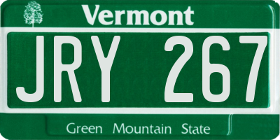 VT license plate JRY267