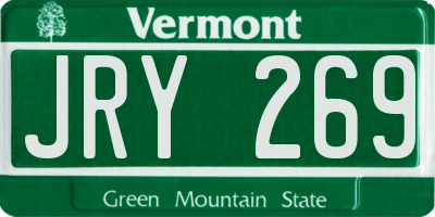 VT license plate JRY269