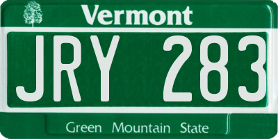 VT license plate JRY283