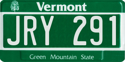 VT license plate JRY291