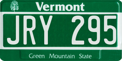 VT license plate JRY295