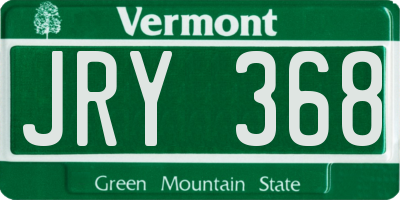 VT license plate JRY368