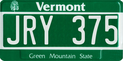 VT license plate JRY375