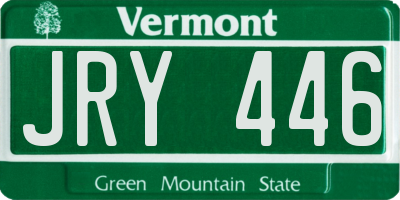 VT license plate JRY446