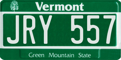 VT license plate JRY557