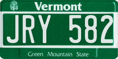 VT license plate JRY582