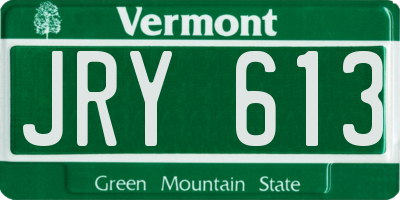 VT license plate JRY613