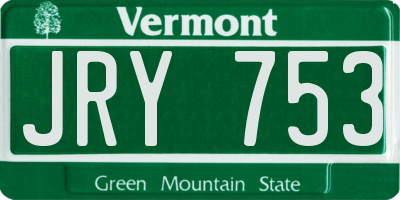 VT license plate JRY753