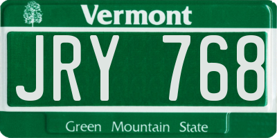 VT license plate JRY768