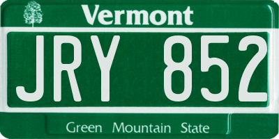 VT license plate JRY852