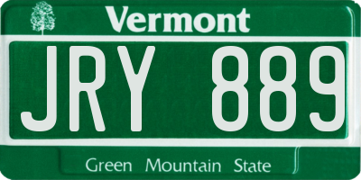 VT license plate JRY889