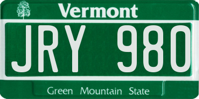 VT license plate JRY980