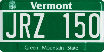 VT license plate JRZ150