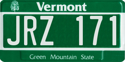 VT license plate JRZ171