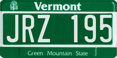 VT license plate JRZ195
