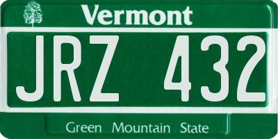 VT license plate JRZ432