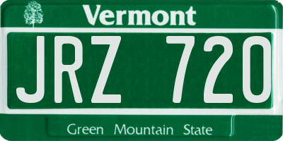 VT license plate JRZ720