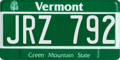 VT license plate JRZ792