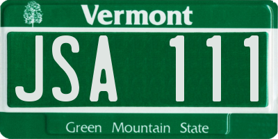 VT license plate JSA111