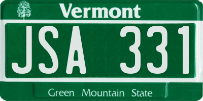 VT license plate JSA331