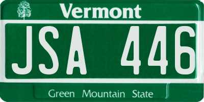 VT license plate JSA446