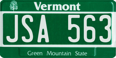 VT license plate JSA563