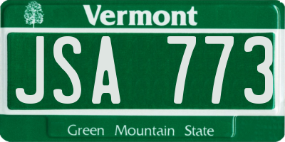 VT license plate JSA773